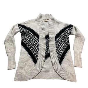 Hollister Womens Creme/Black Acrylic/Wool Blend Knit Cardigan Sweater- Size XS